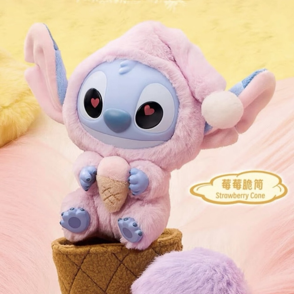 MINISO Disney Stitch Eat Something Before Sleep Plush Pendant - Strawberry Cone